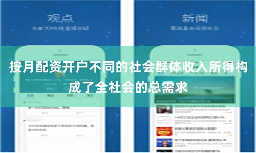 按月配资开户不同的社会群体收入所得构成了全社会的总需求